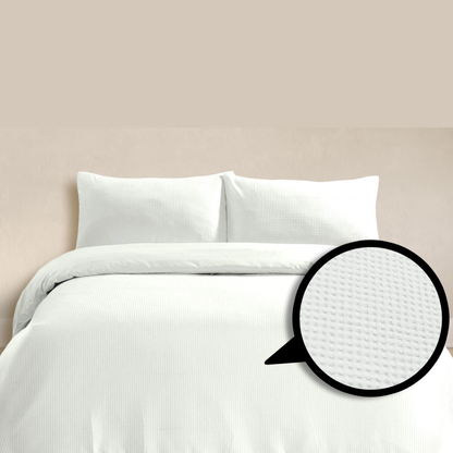 Alaria Waffle Quilt Cover Set, Queen Bed