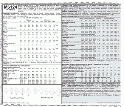 McCall's Pattern  M6124 B5 (8-10-12-14-16)