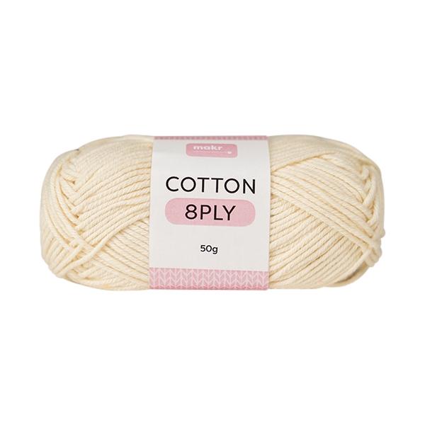 Makr Cotton Crochet & Knitting Yarn 8ply, 50g Cotton Yarn