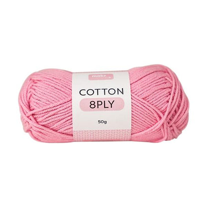 Makr Cotton Crochet & Knitting Yarn 8ply, 50g Cotton Yarn