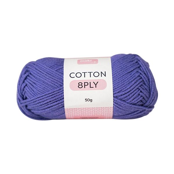 Makr Cotton Crochet & Knitting Yarn 8ply, 50g Cotton Yarn