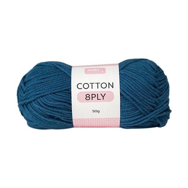 Makr Cotton Crochet & Knitting Yarn 8ply, 50g Cotton Yarn