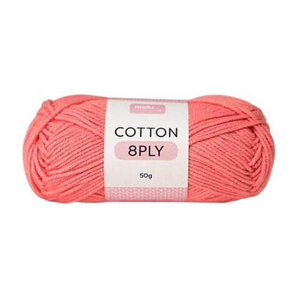 Makr Cotton Crochet & Knitting Yarn 8ply, 50g Cotton Yarn