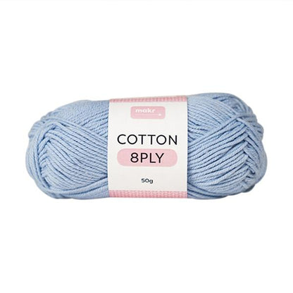 Makr Cotton Crochet & Knitting Yarn 8ply, 50g Cotton Yarn