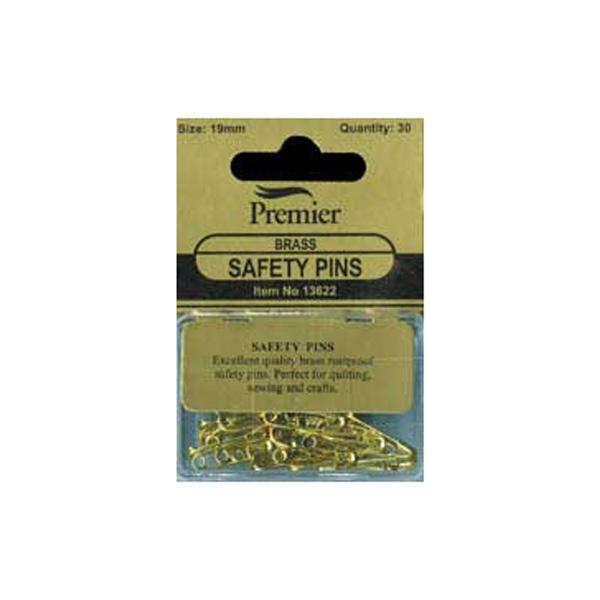 Sullivans Safety Pins, Brass- 19 mm