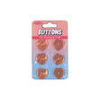 Sullivans Plastic Button, Orange Hearts