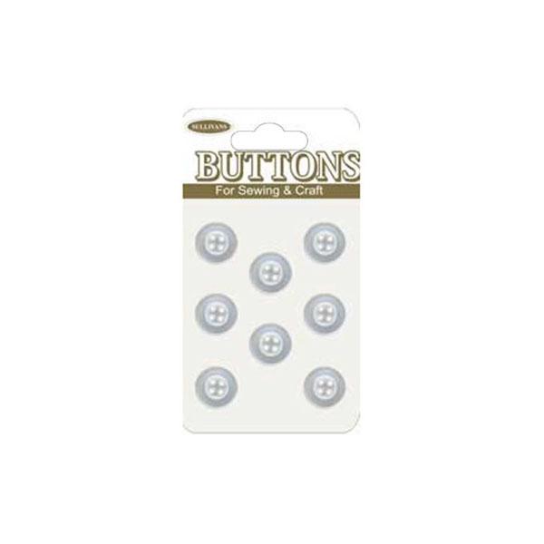 Sullivans Plastic Button, Frosted- 10 mm