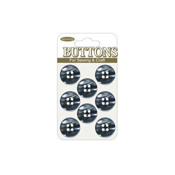 Sullivans Plastic Button, Grey / Black- 15 mm