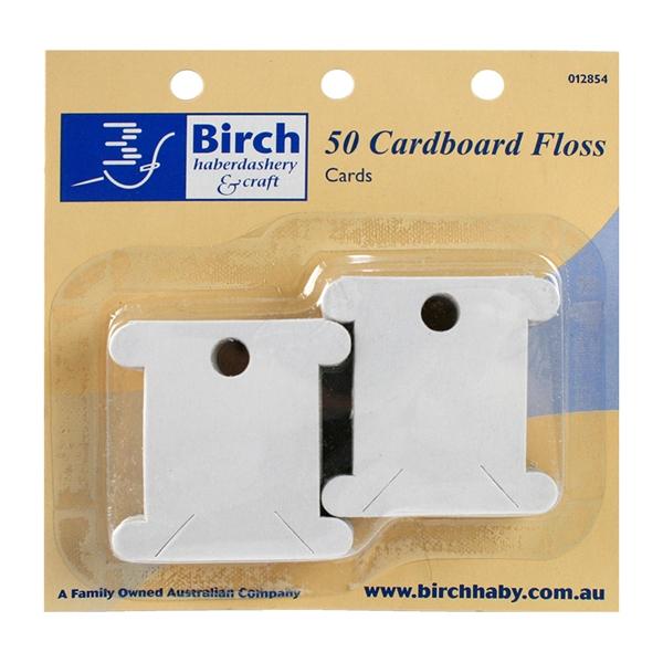 Birch Floss Cards, White- 50pk