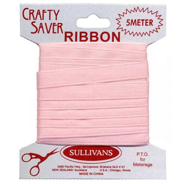 Crafty Saver Satin Ribbon, Pale Pink- 10mm x 5m