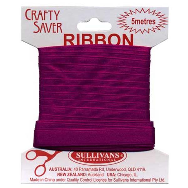 Crafty Saver Satin Ribbon, Wine- 10mm x 5m