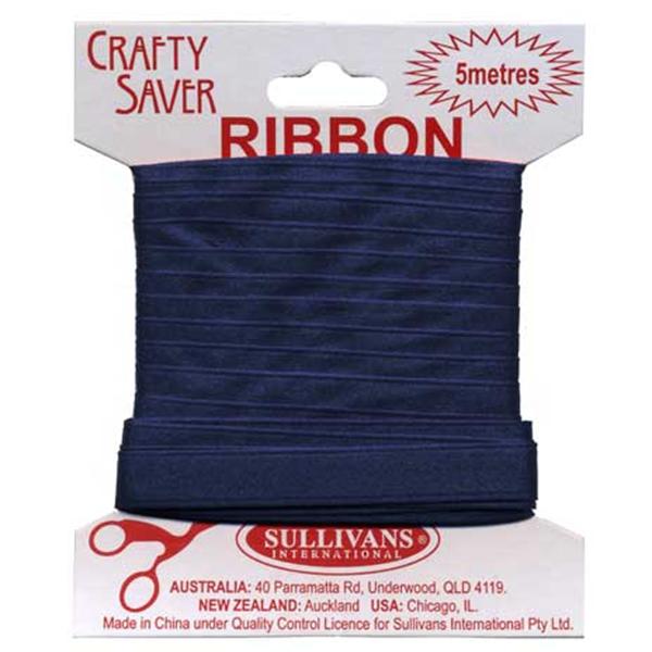 Crafty Saver Satin Ribbon, Navy- 10mm x 5m