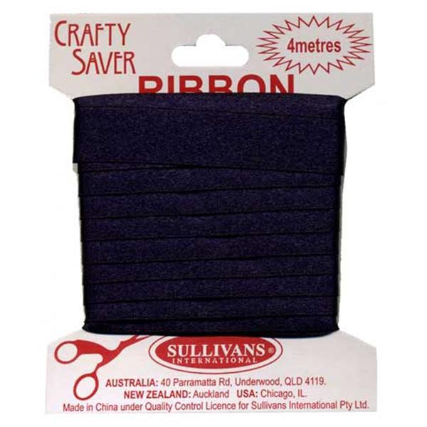 Crafty Saver Satin Ribbon, Navy- 16mm x 4m