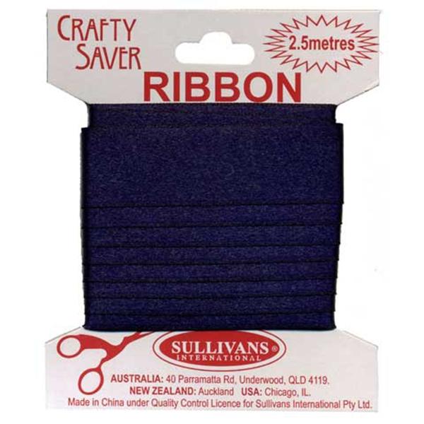 Crafty Saver Satin Ribbon, Navy- 25mm x 2.5m