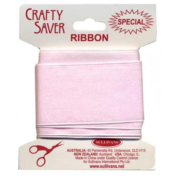 Crafty Saver Satin Ribbon, Pale Pink- 38mm x 1.5m