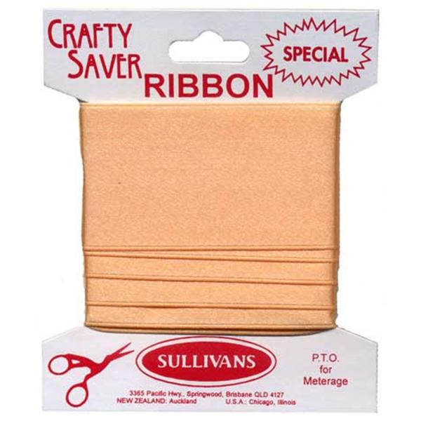 Crafty Saver Satin Ribbon, Apricot- 38mm x 1.5m