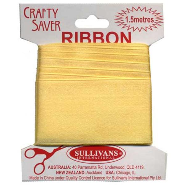 Crafty Saver Satin Ribbon, Gold- 38mm x 1.5m