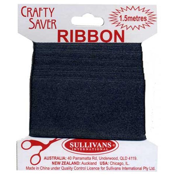 Crafty Saver Satin Ribbon, Navy- 38mm x 1.5m