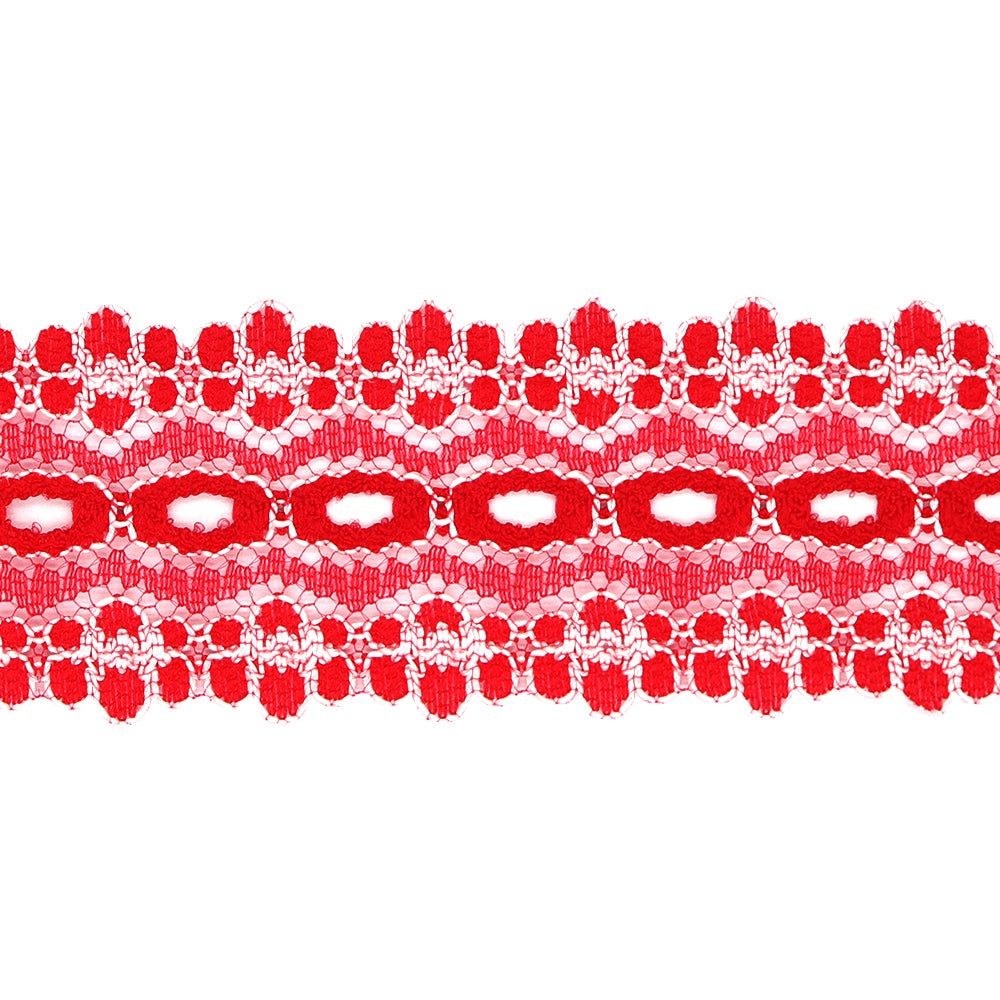 Sullivans Lace Eyelet, Red- 35mm x 5m