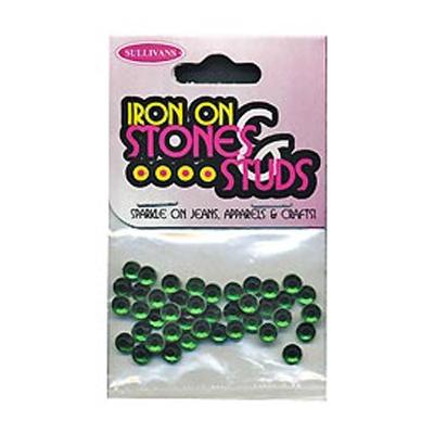 Sullivans Iron On Gems, 5mm Dark Green- 42pk