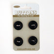 Sullivans Flat Button 4pc, Black- 15mm