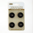 Sullivans 2-Hole Button 4pc, Black- 15mm