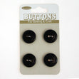 Sullivans Round Button 4pc, Black- 15mm