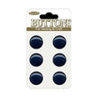 Sullivans Plastic Button Card, Navy- 14mm