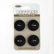 Sullivans 4-Hole Button 4pc, Black- 19mm