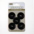 Sullivans 2-Hole Button 5pc, Black- 19mm