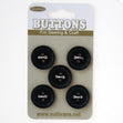 Sullivans Round Button 5pc, Black- 16mm