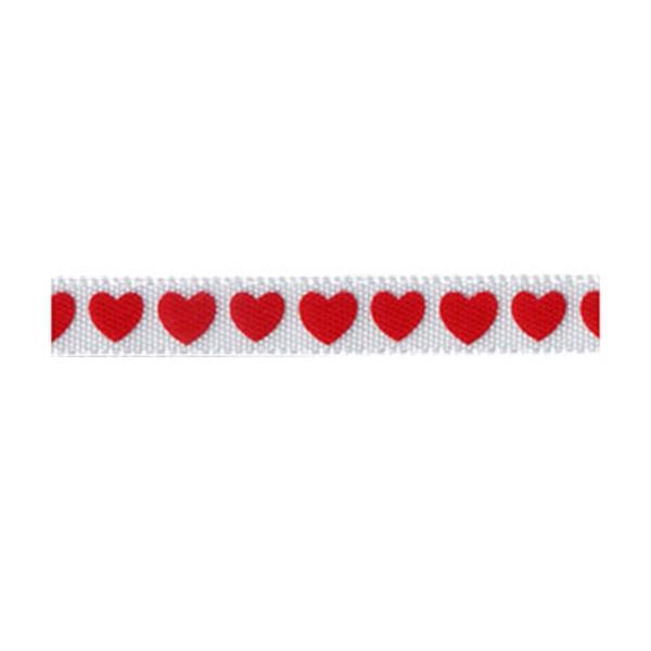 Sullivans Satin Ribbon, Hearts Red- 6mm