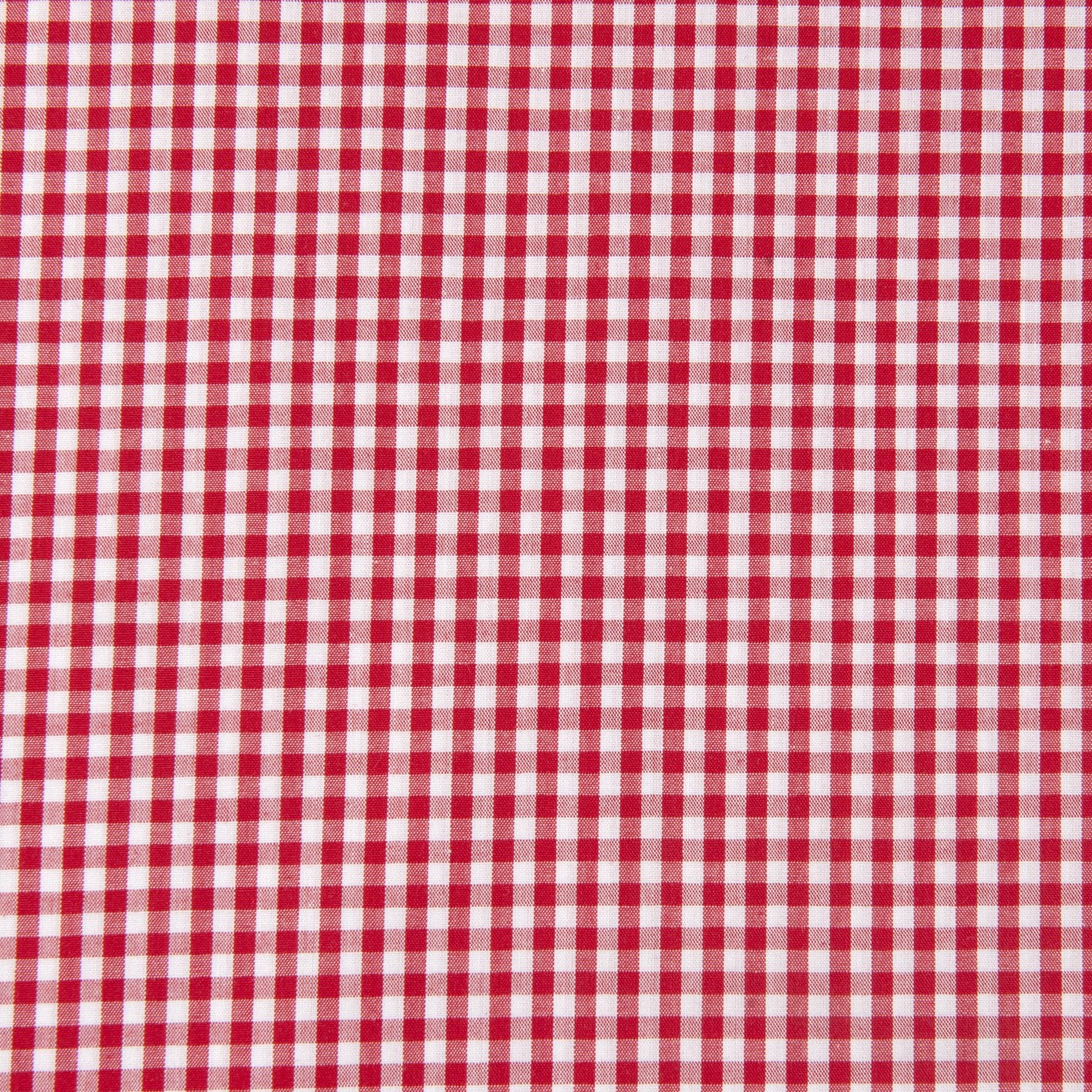 Poly Cotton Gingham 1/8in Fabric, Red- Width 112cm