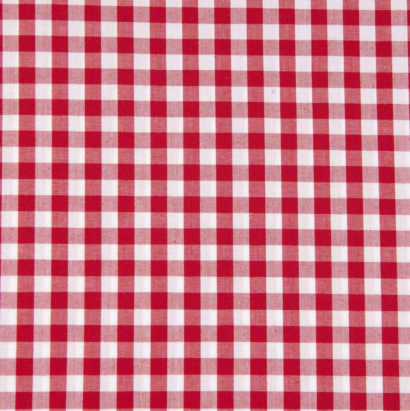 Poly Cotton Gingham 1/4in Fabric, Red- Width 112cm