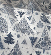 Christmas Organza Fabric, Henna Tree Print- Width 148cm
