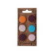 Carded Buttons, Fabric Dome- 6pk