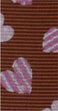 Bowtique Grosgrain Ribbon, Chocolate Hearts- 15mm x 5m