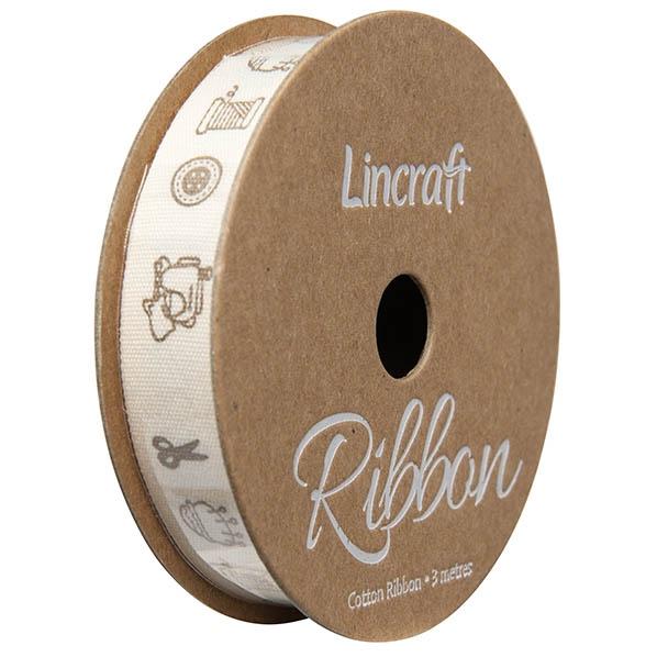 Cotton Ribbon, Sew Coffee- 15mm x 3m