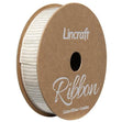 Cotton Ribbon, Lines Silver- 15mm x 3m
