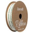 Cotton Ribbon, Spots Teal- 15mm x 3m