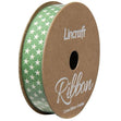 Cotton Ribbon, Stars Forest Green- 15mm x 3m