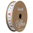 Cotton Ribbon, Boat Blue Red- 15mm x 3m