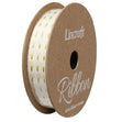Cotton Ribbon, Stitches Green- 15mm x 3m