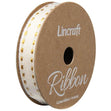 Cotton Ribbon, Stitches Metallic Gold- 15mm x 3m