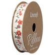 Cotton Ribbon, Flower Blood Red- 15mm x 3m