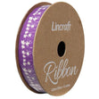 Cotton Ribbon, Flowers Purple- 15mm x 3m