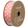 Cotton Ribbon, Stars Peach- 25mm x 3m