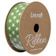 Cotton Ribbon, Stars Forest Green- 25mm x 3m