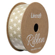Cotton Ribbon, Stars Golden- 25mm x 3m