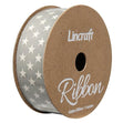 Cotton Ribbon, Stars Silver- 25mm x 3m